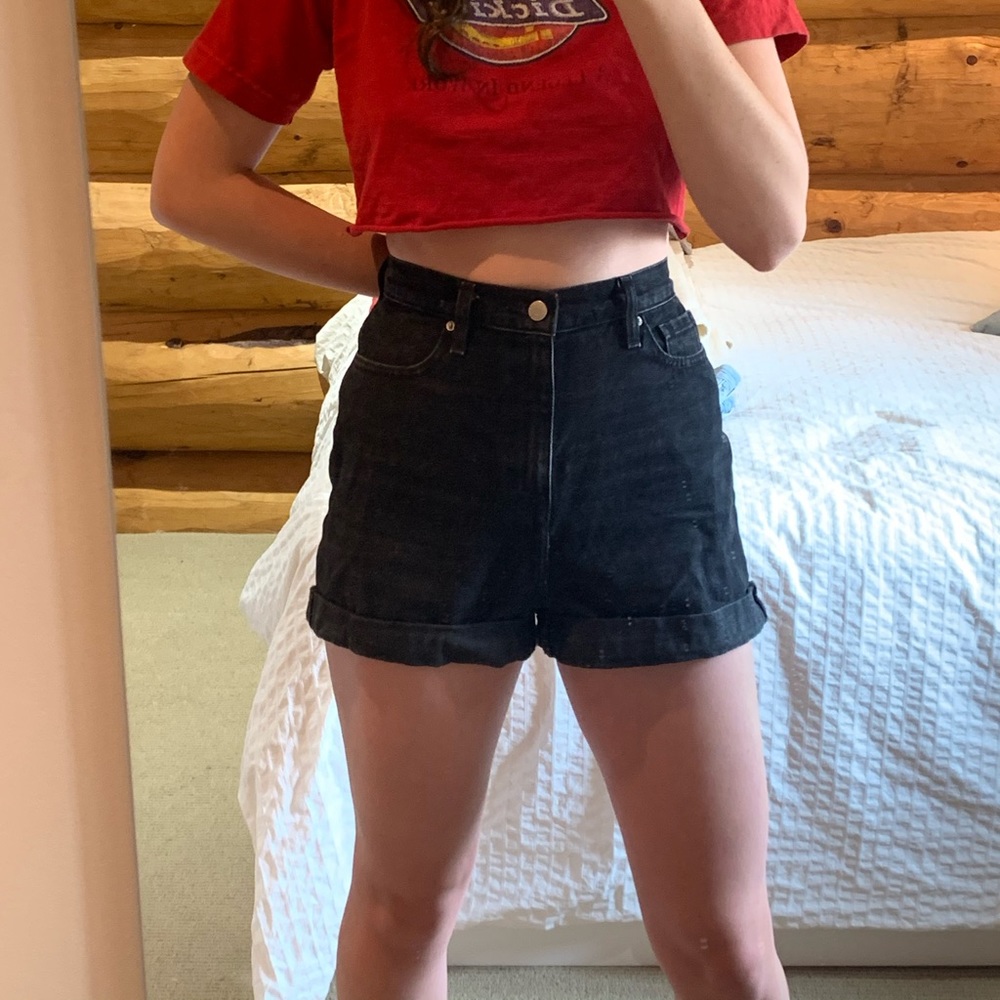 BDG black jean shorts